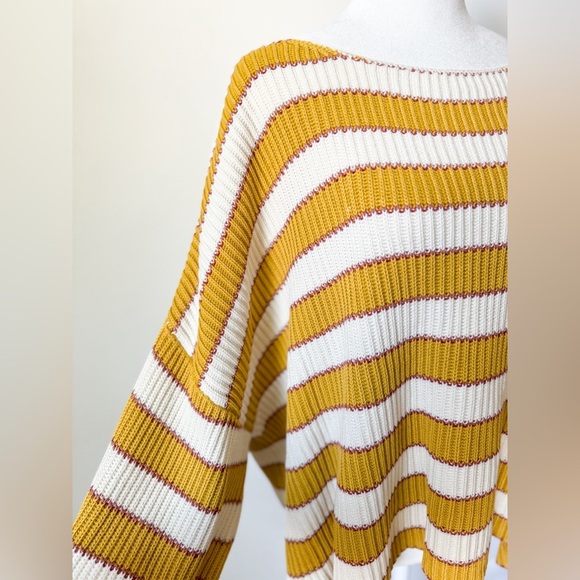By Together Yellow Stripe Boxy Cotton Sweater - Picture 8 of 12